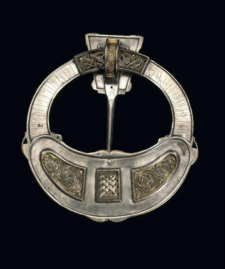 8th century Hunterston Brooch featuring gold, silver and amber. Ayrshire, Scotland. © National Museums Scotland