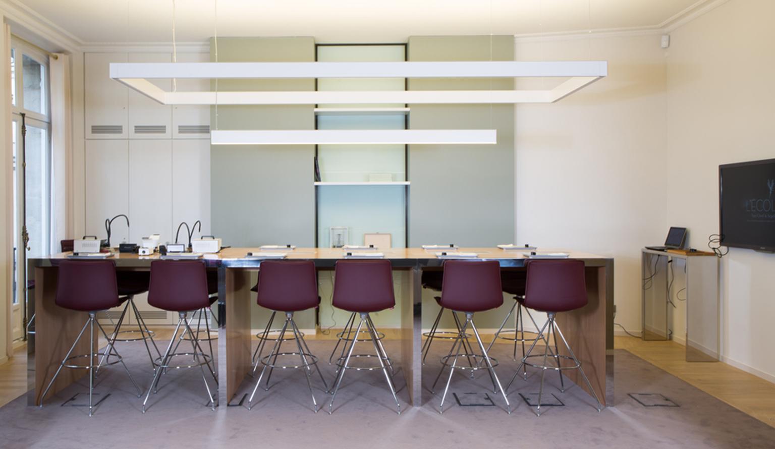 The Gemmology classroom at L'École Van Cleef & Arpels