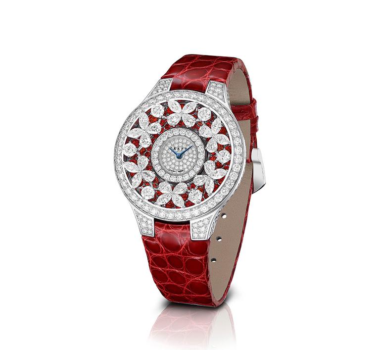 Graff Butterfly watch featuring diamonds and rubies.
