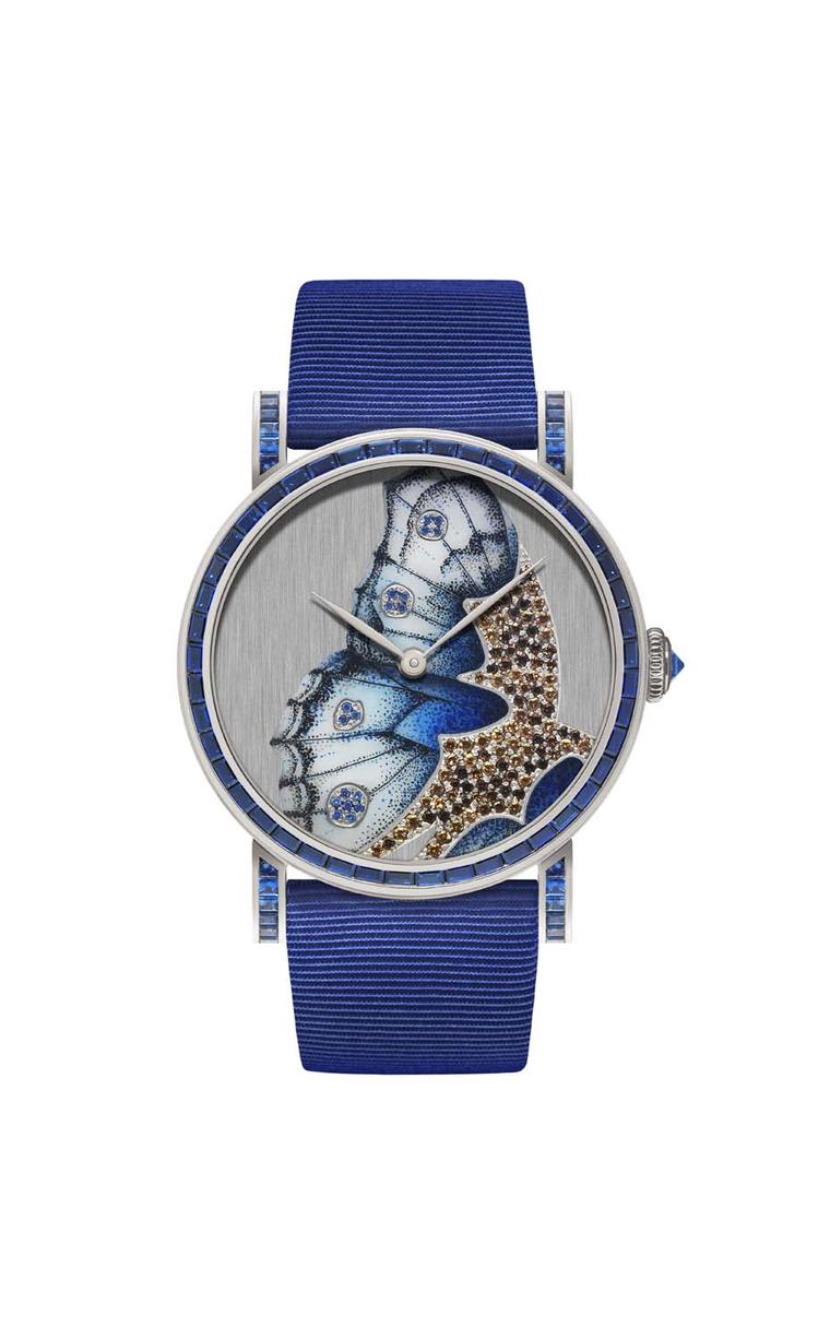 DeLaneau Rondo Blue Butterfly Wing watch