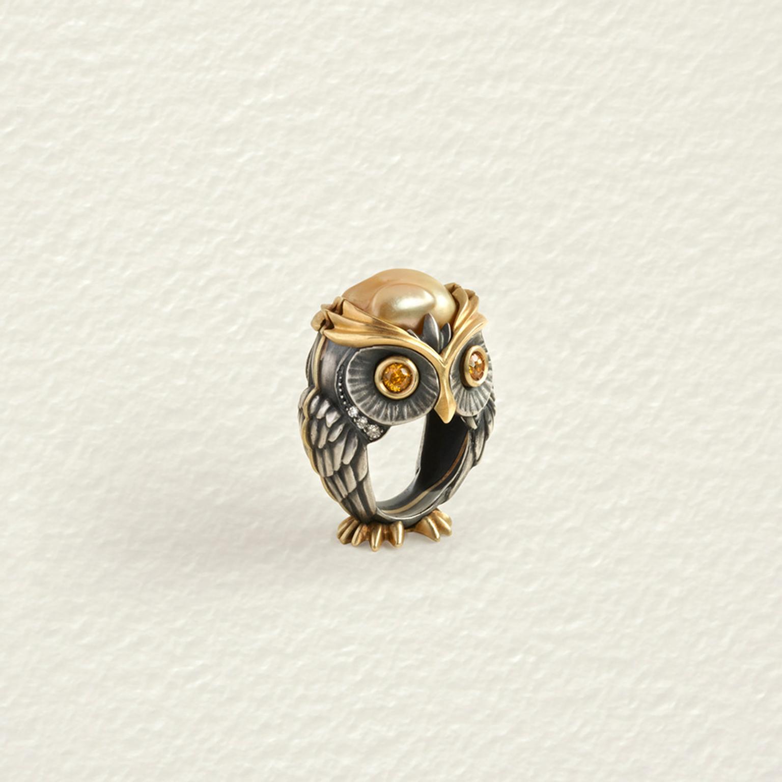 Elvira Cammarata Owl ring.