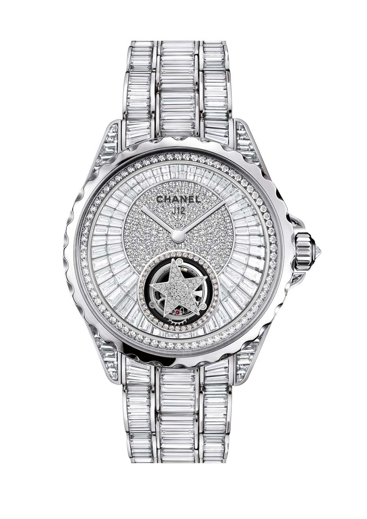 Chanel J12 Flying Tourbillon features a diamond-set star