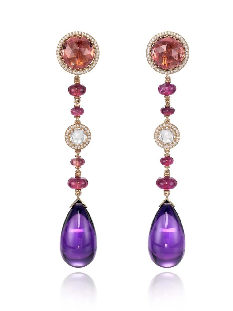 Chopard Precious Temptations earrings featuring two amethysts