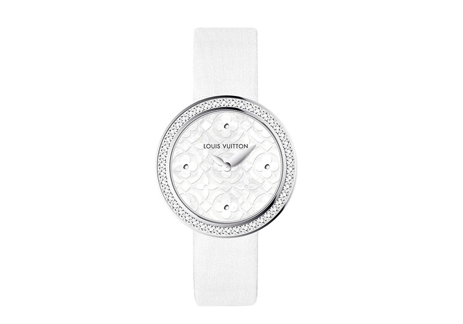 Dentelle de Monogram white mother-of-pearl watch, Louis Vuitton