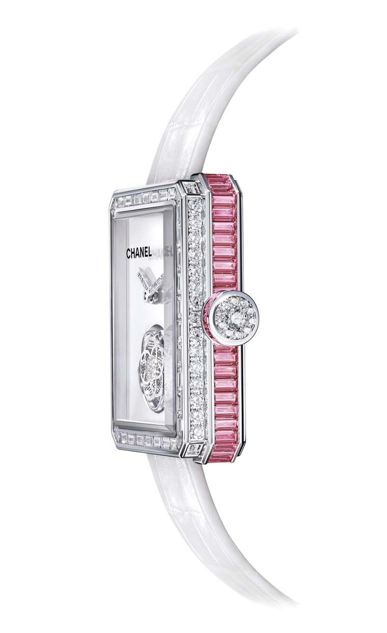 The shape of Chanel's Première collection of watches is inspired by the octagonal geometry of Place Vendôme and echoed in the N°5 perfume bottle stopper