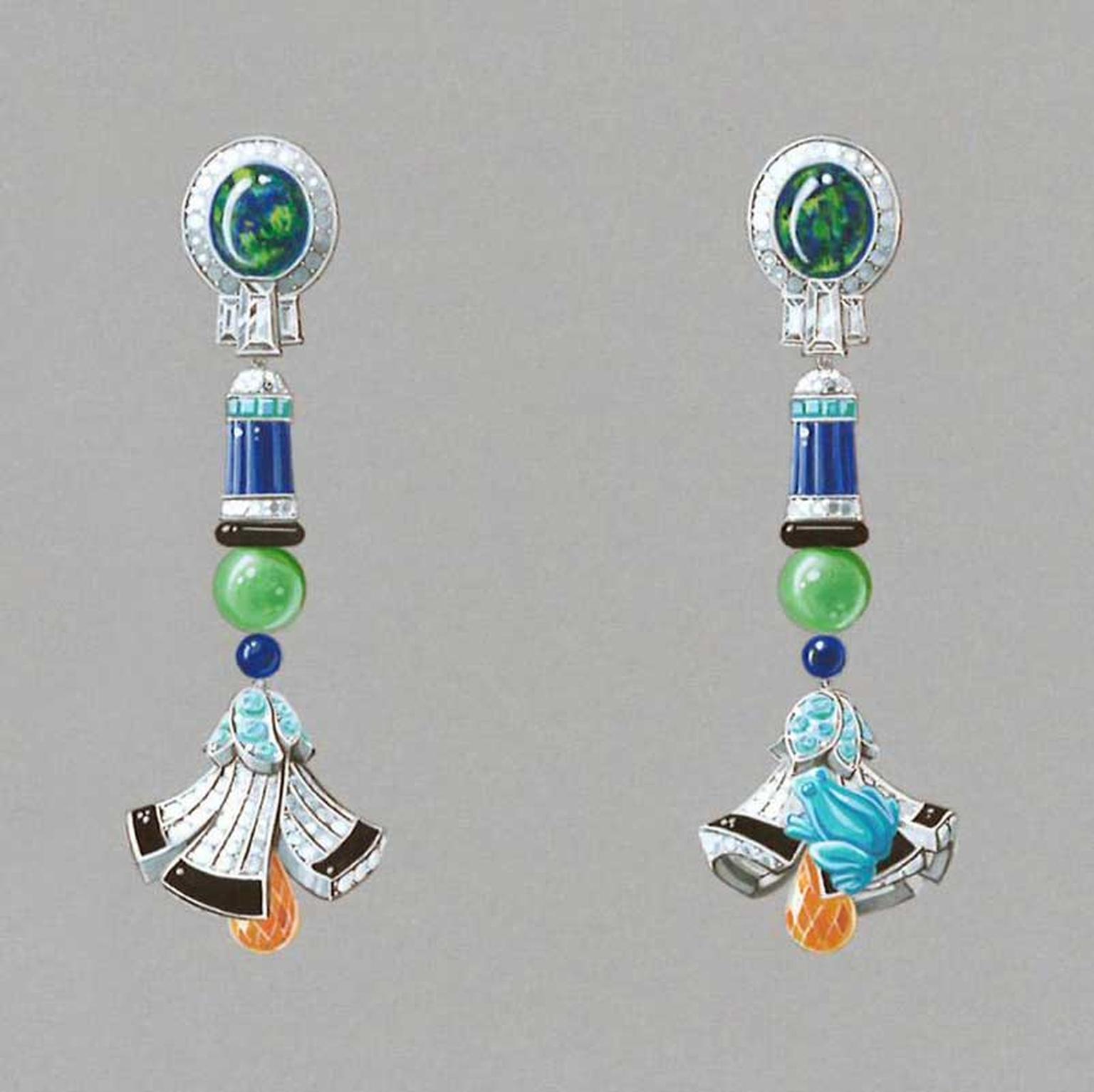 Van Cleef & Arpels Palais de la chance High Jewellery collection Lucky Legends, Everlasting Light long earrings