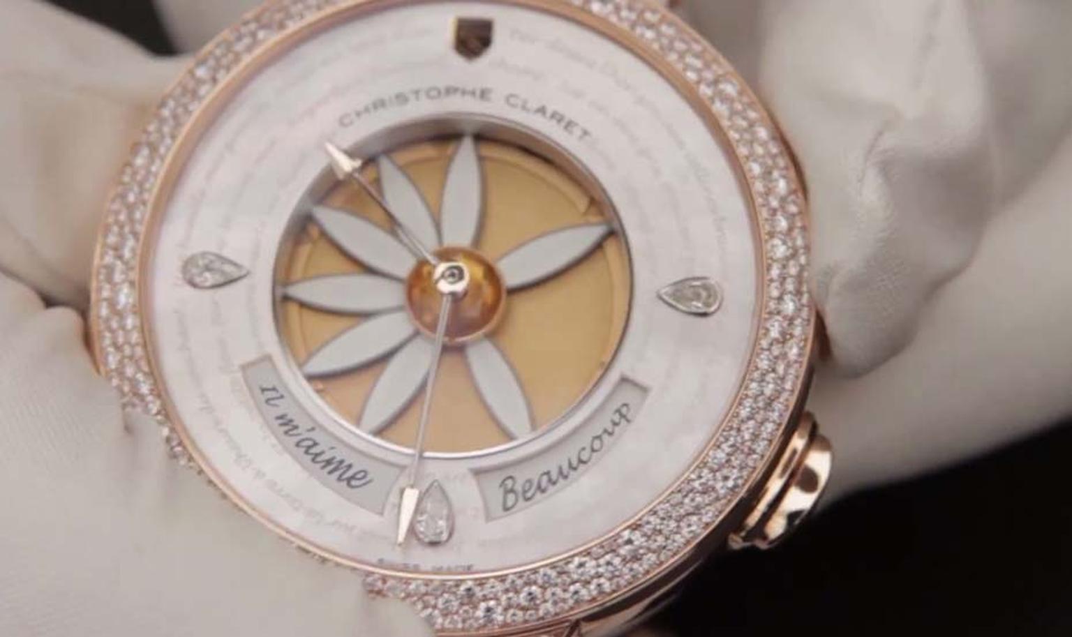 Christophe Claret Margot watch spells out whether he loves you, or loves you not, in petals