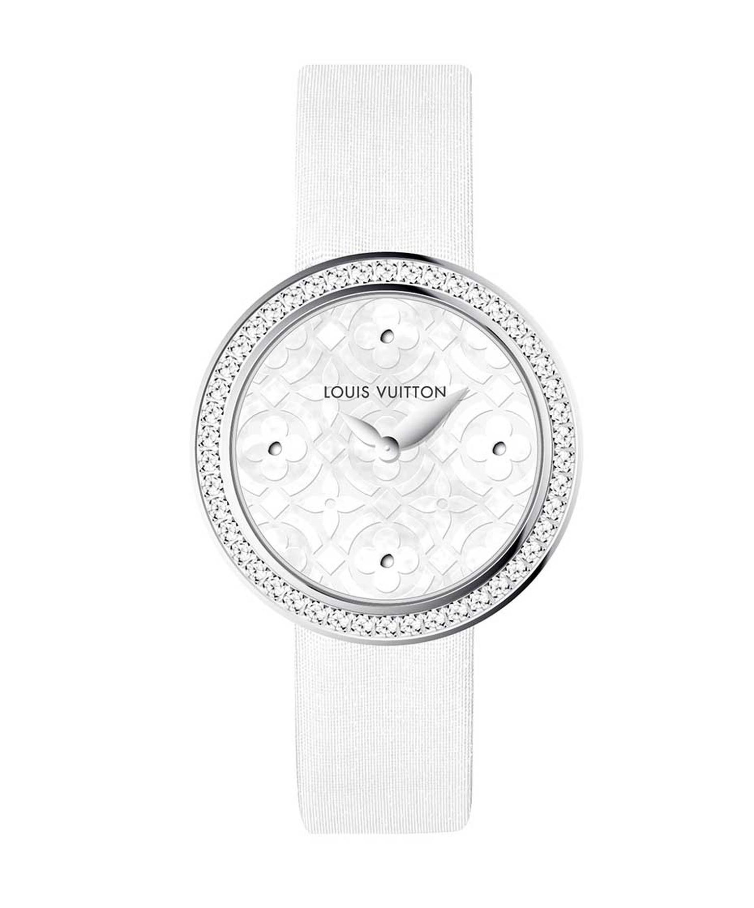 Dentelle de Monogram white mother-of-pearl watch, Louis Vuitton