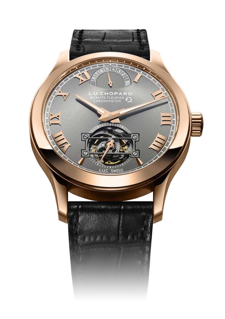 Maria's choice for best new men's watch: Chopard's handsome new L.U.C Tourbillon QF Fairmined is the only watch in the world that can guarantee the gold used in its making was mined in a responsible manner.