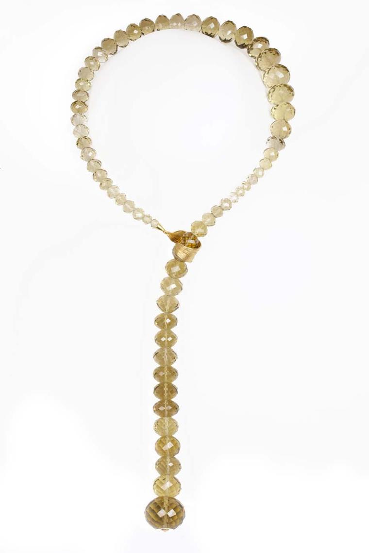 Gurmit Campbell Amazon necklace featuring faceted lemon topaz.