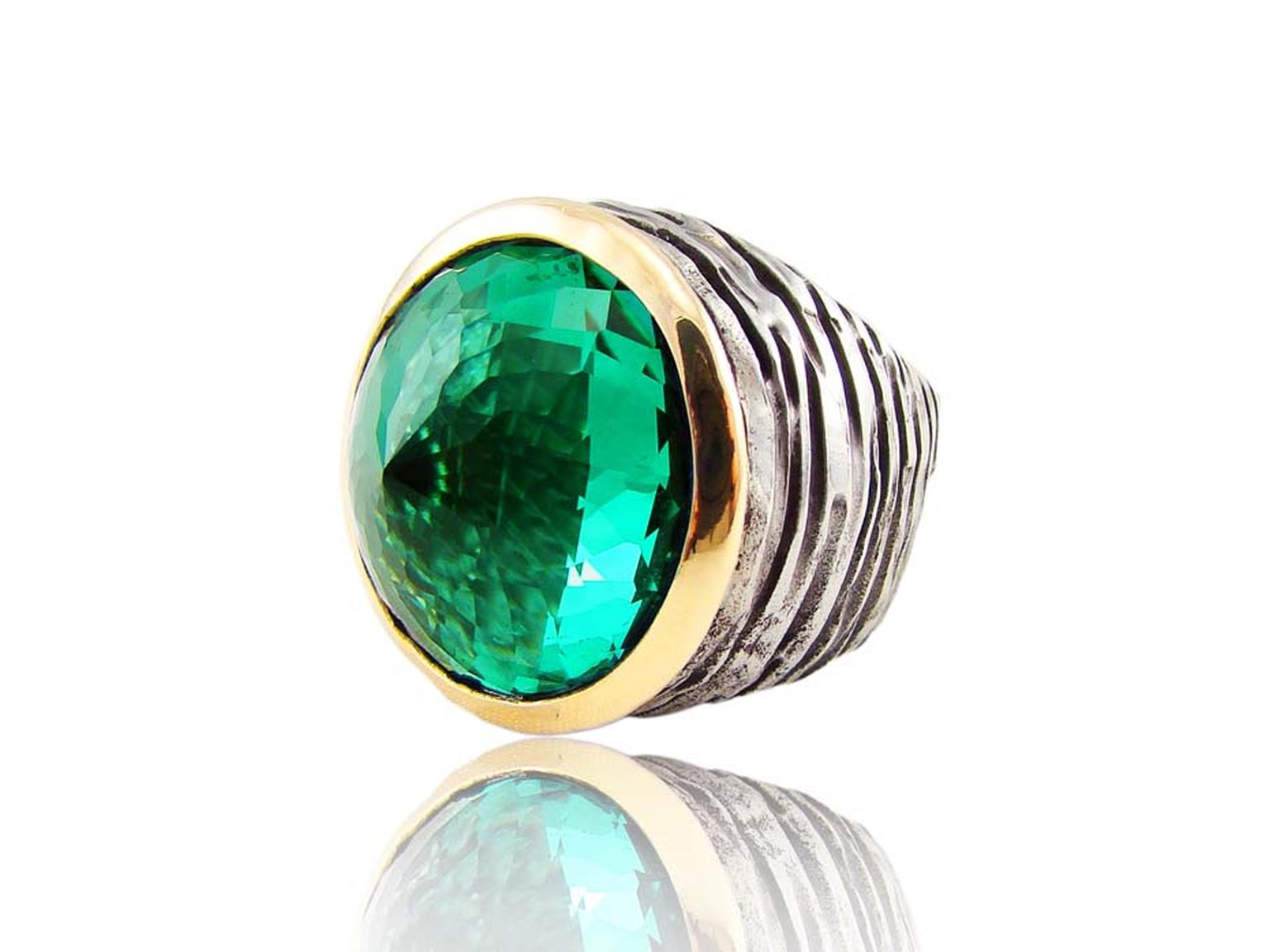 Corrado Giuspino briolette prasiolite cocktail ring.