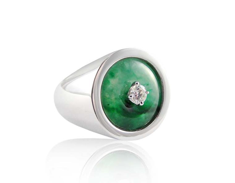 Corrado Giuspino jadeite and diamond ring.