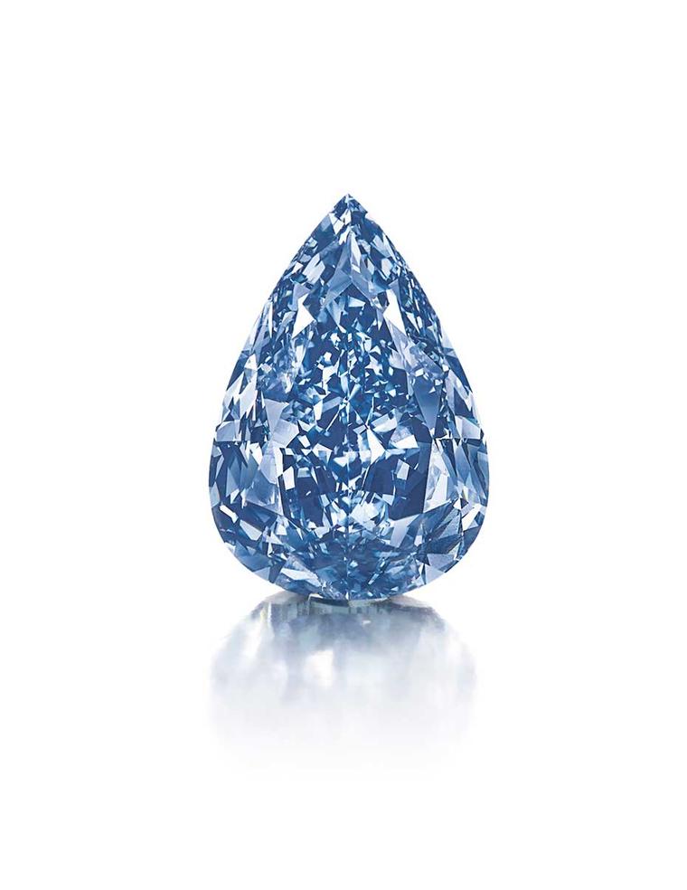 'The Blue' diamond, a 13.22ct Fancy Vivid blue pear-shaped diamond, is the largest flawless Fancy Vivid blue diamond in the world. It has been renamed 'The Winston Blue' by its new owner, Harry Winston