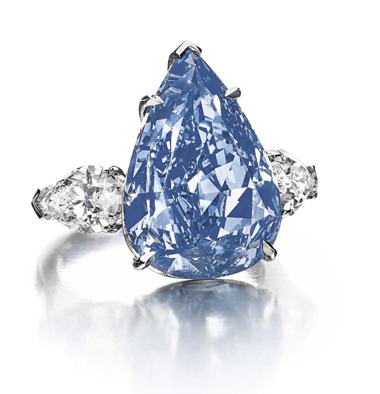 The star at Christie's sale of Magnificent Jewels in Geneva on 14 May 2014 was the 13.22ct 'The Blue' diamond. It sold for close to $23.8 million, which is nearly $1,800 per carat - a new world record price per carat for a blue diamond.