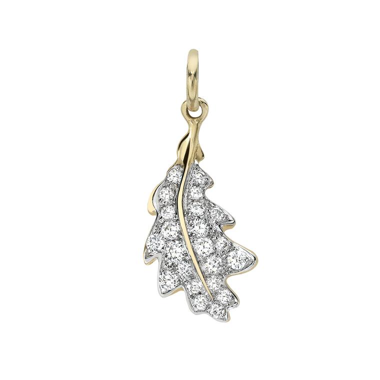 Asprey gold Oakleaf charm with diamonds (£1,950)