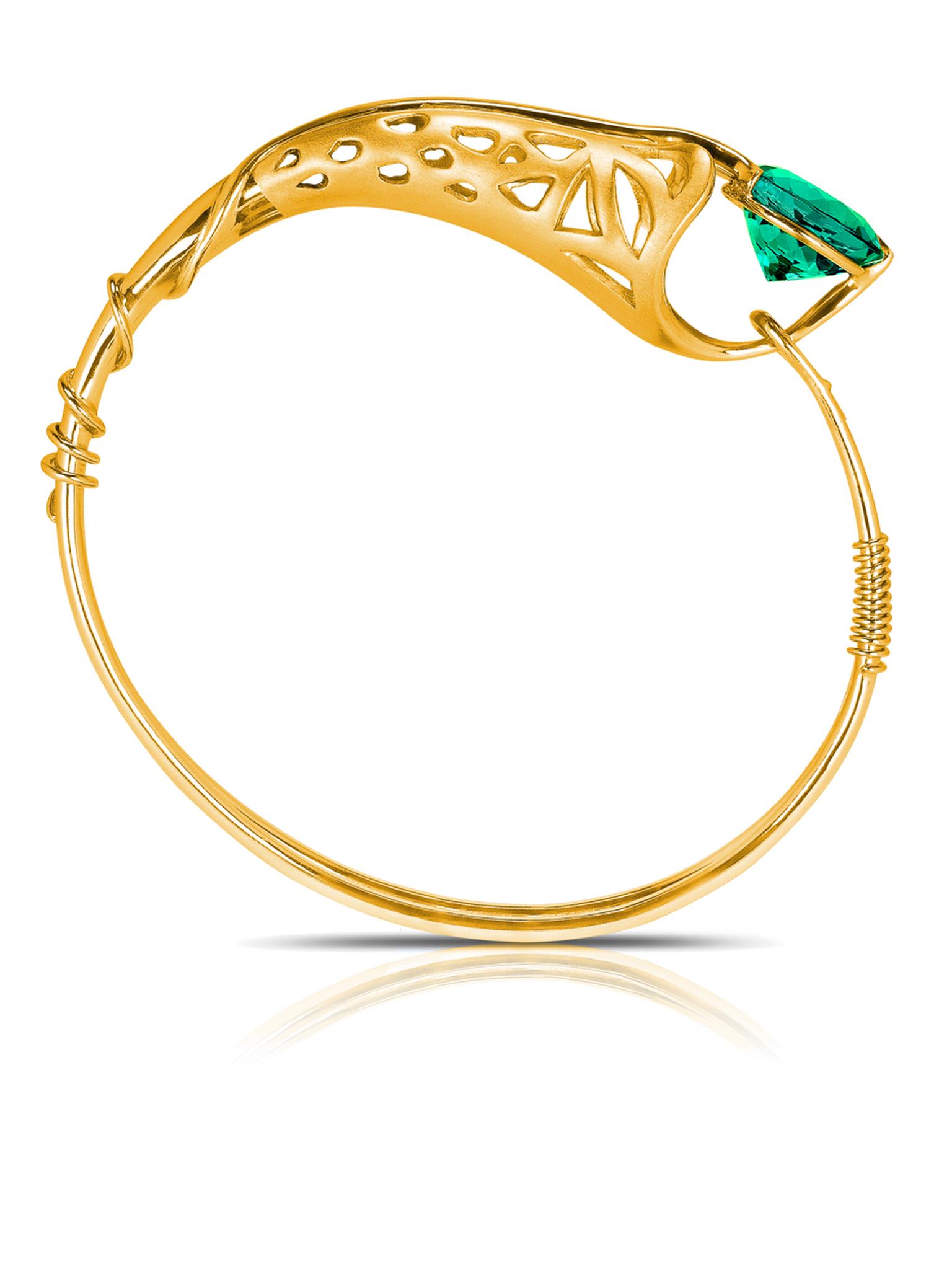 Phioro jewellery Azalea bangle with green topaz.