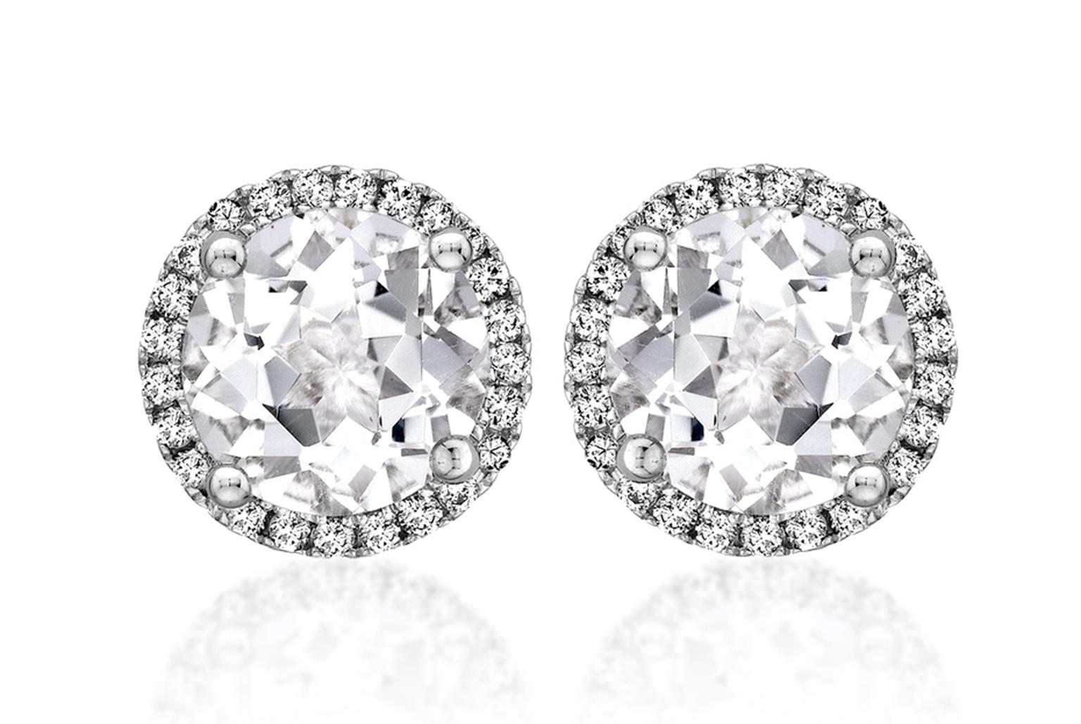 Kiki McDonough Grace studs with white topaz and diamonds (£695).