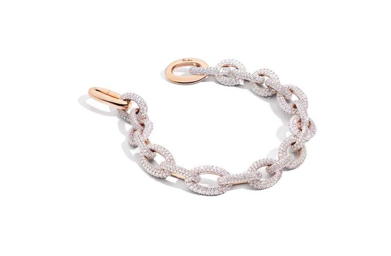 Pomellato rose gold and diamond Pom Pom bracelet.