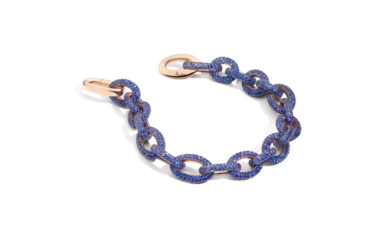 Pomellato Pom Pom rose gold and tanzanite bracelet.