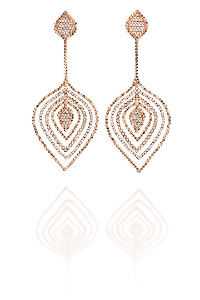 Carla Amorim Russia Collection Kremlin earrings in rose gold and diamonds, inspired by Moscow's famous government headquarters in Moscow