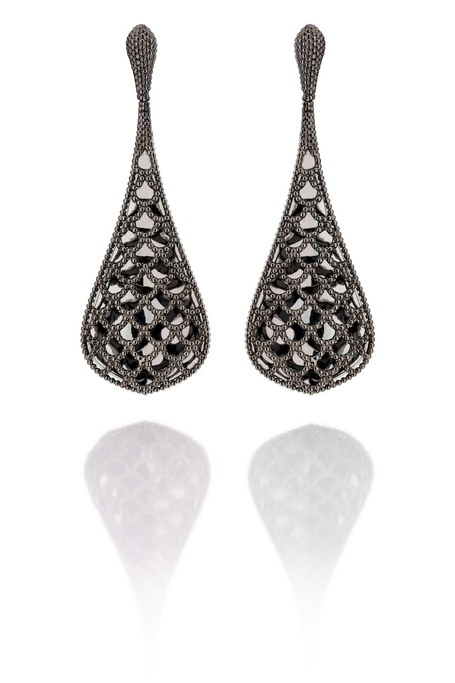 Carla Amorim Russia Collection Palmeni earrings in blackened gold are inspired by a hearty Russian dish of the same name