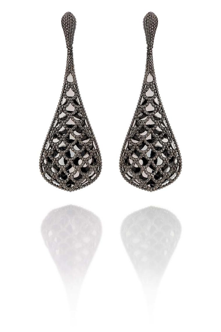 Carla Amorim Russia Collection Palmeni earrings in blackened gold are inspired by a hearty Russian dish of the same name