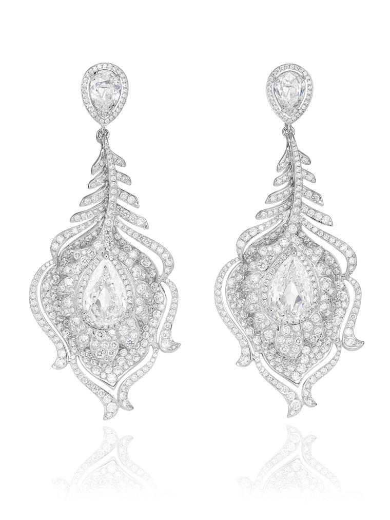 Chopard Red Carpet Collection 2014 Riviera diamond earrings. The Riviera set of jewels - a necklace and pair of earrings - took more than 1,000 hours to make