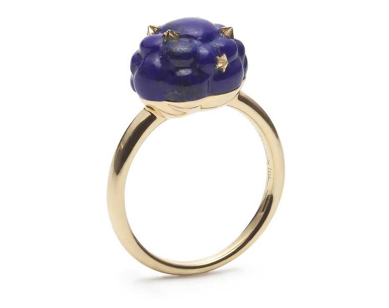 Bibi van der Velden stackable Cloud ring with a carved lapis lazuli cloud decorated with gold stars (€1,495)
