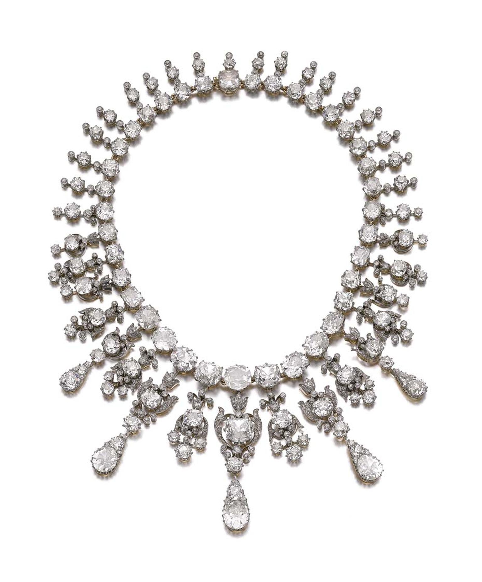 A diamond necklace from the collection of Flora Sassoon. Sold for CHF 1,085,000 (estimate: CHF 360,000-625,000)