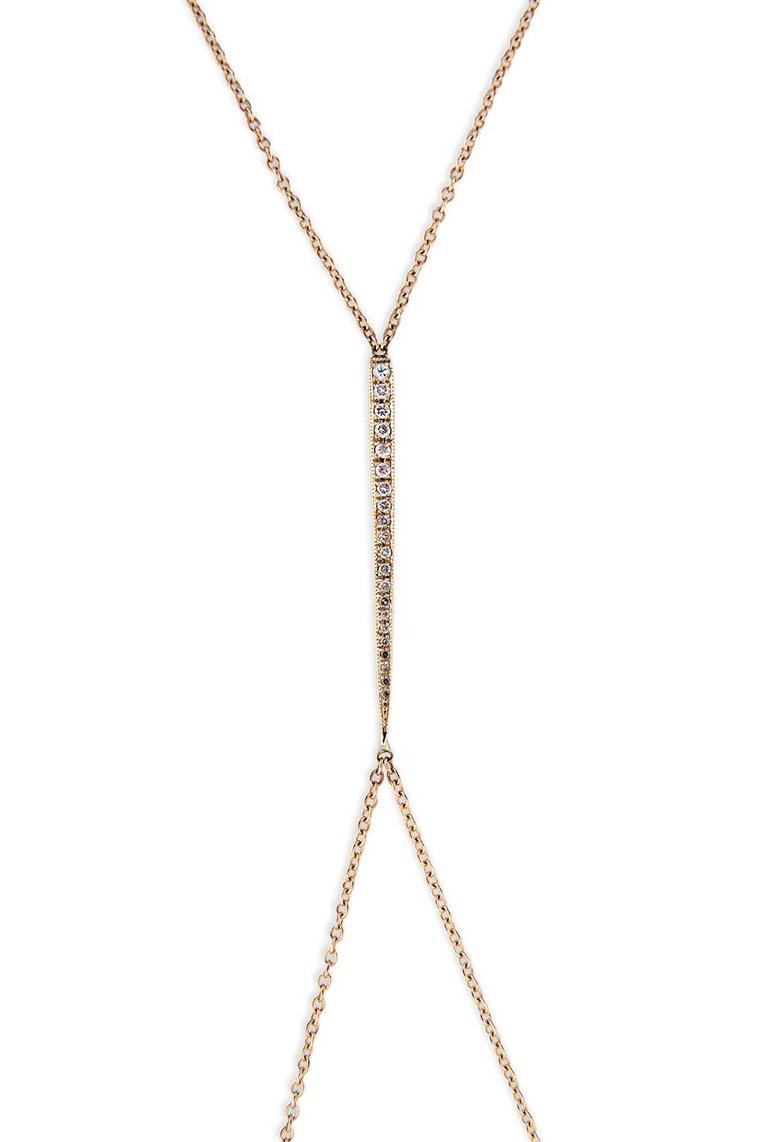 LA-based designer Jacquie Aiche also has a range of body jewels that she will be unveiling at the Couture Show Las Vegas, including this yellow gold pavé diamond Icepick design