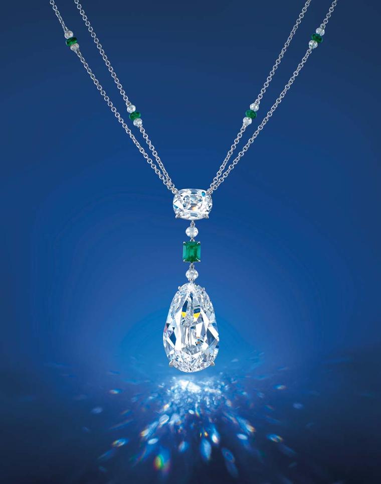 The Eye of Golconda diamond necklace. The Eye of Golconda diamond is the largest Golconda diamond ever to be auctioned in Asia, with a pre-sale estimate of US$8.5-10million