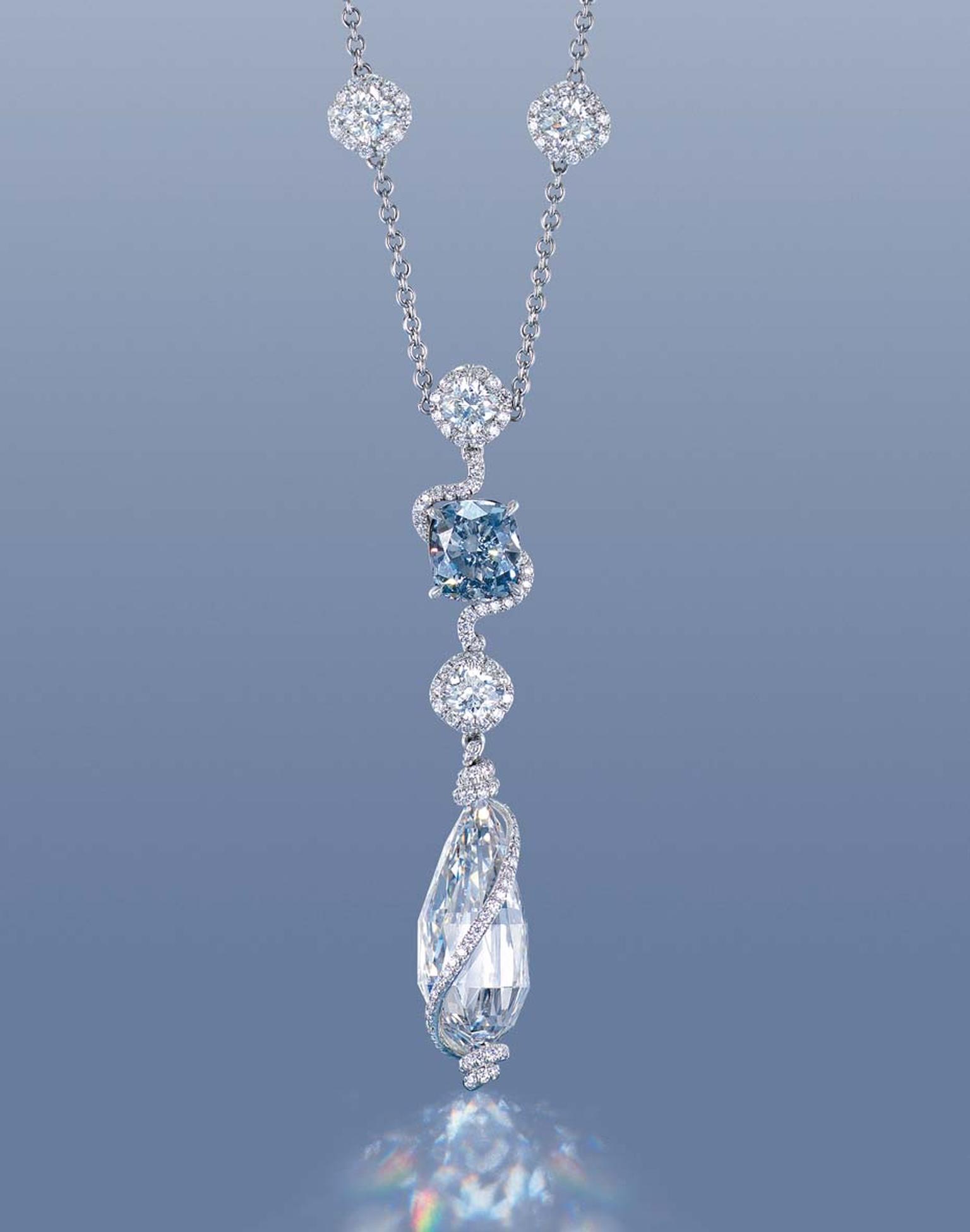 Internally flawless 12ct D colour briolette diamond pendent (estimate: US$1.6-2.3 million)