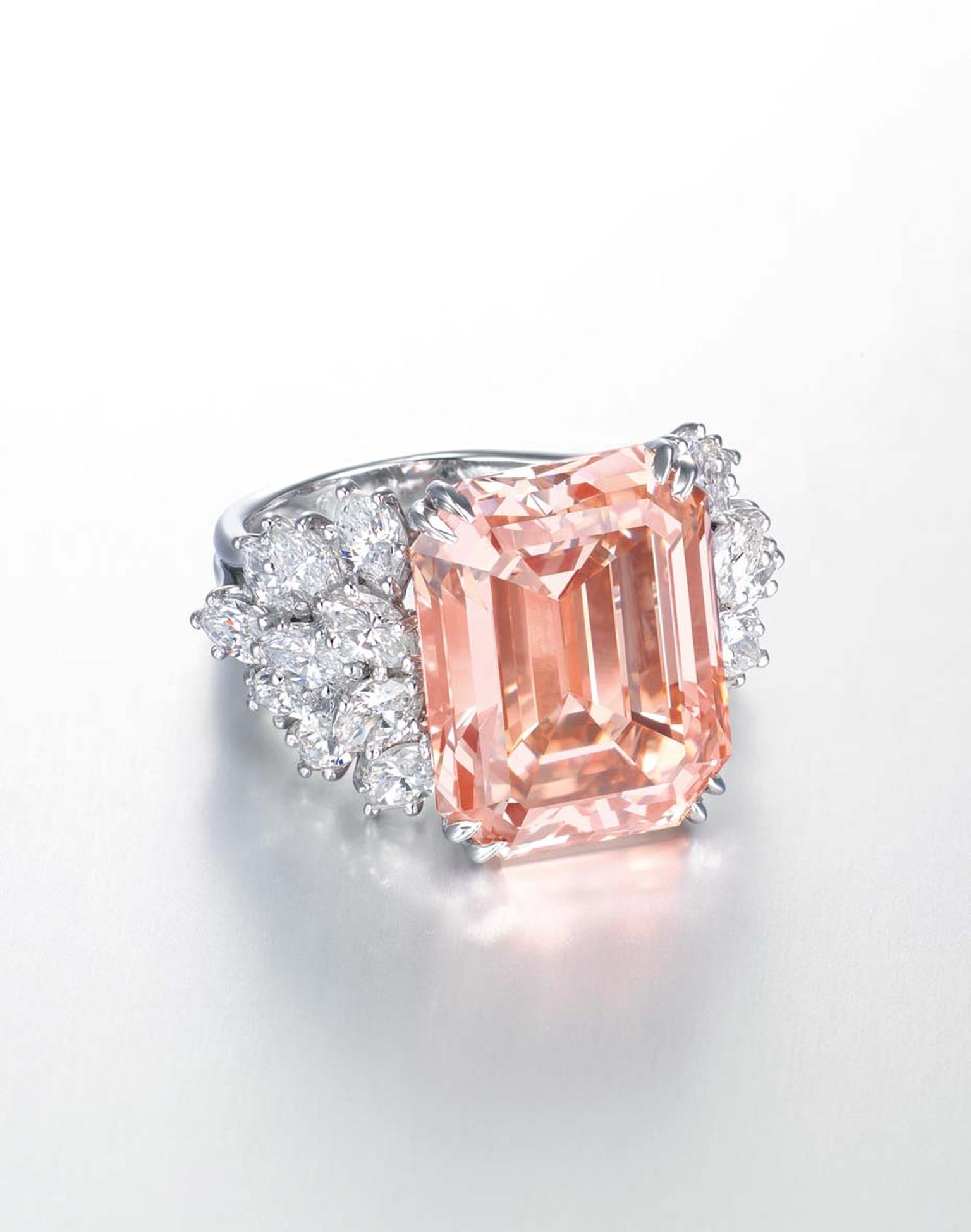 Harry Winston 12.93ct orangey-pink diamond ring (estimate: US$1.6-2.5 million)