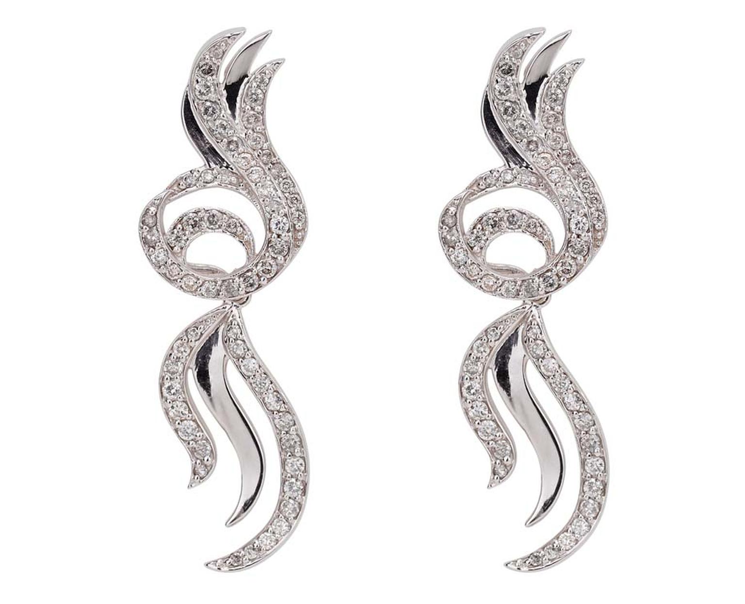 Deborah Pagani gold and grey diamond detachable earrings, available at Latest Revival.