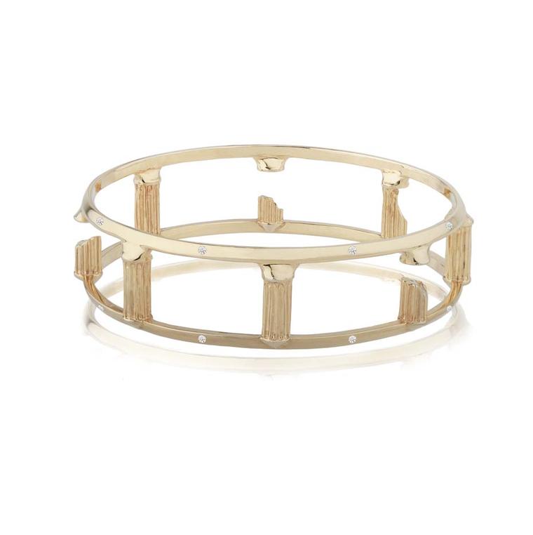 COMPLETEDWORKS  Circular Layout bracelet in gold with diamonds, available at Latest Revival.