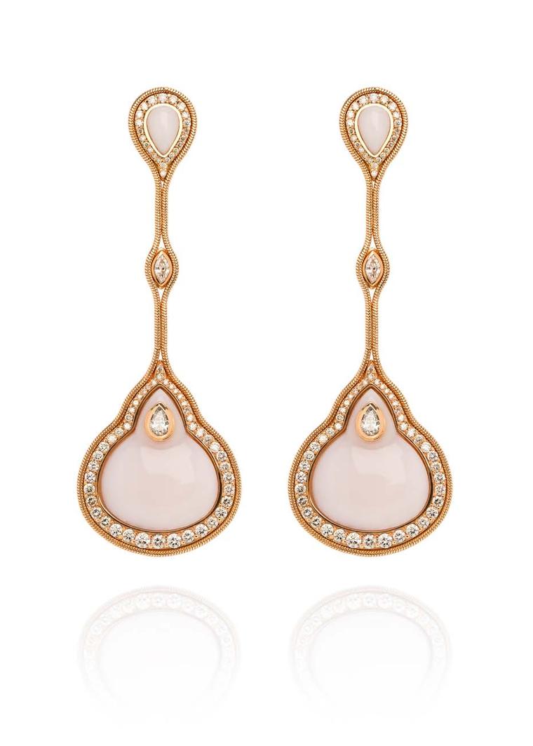 Fernando Jorge Fluid earrings with diamonds and pink stones, available at Latest Revival