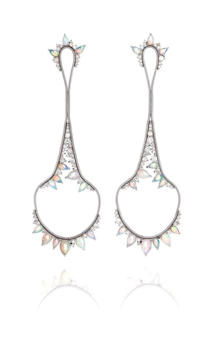 Fernando Jorge Electric earrings with opals and diamonds, available at Latest Revival