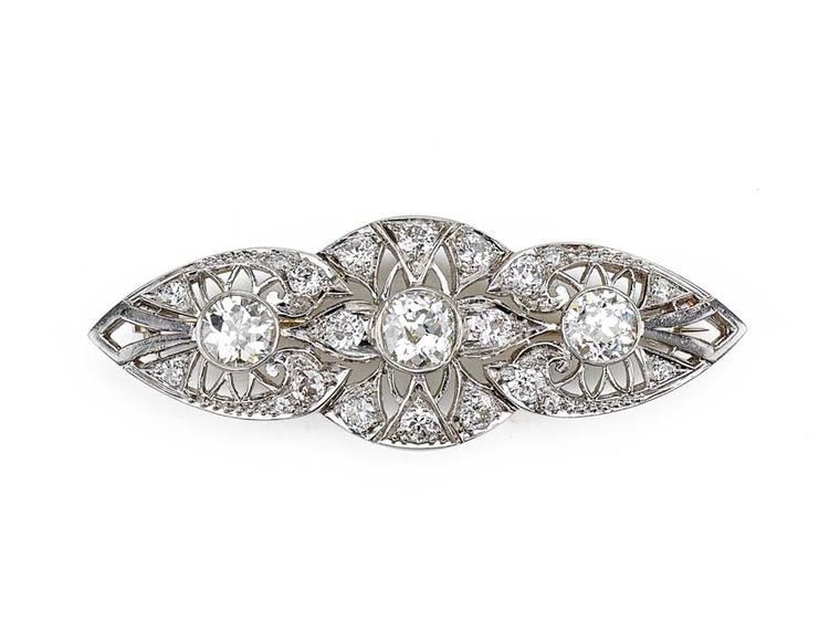 1890s antique platinum and diamond brooch, available at Latest Revival