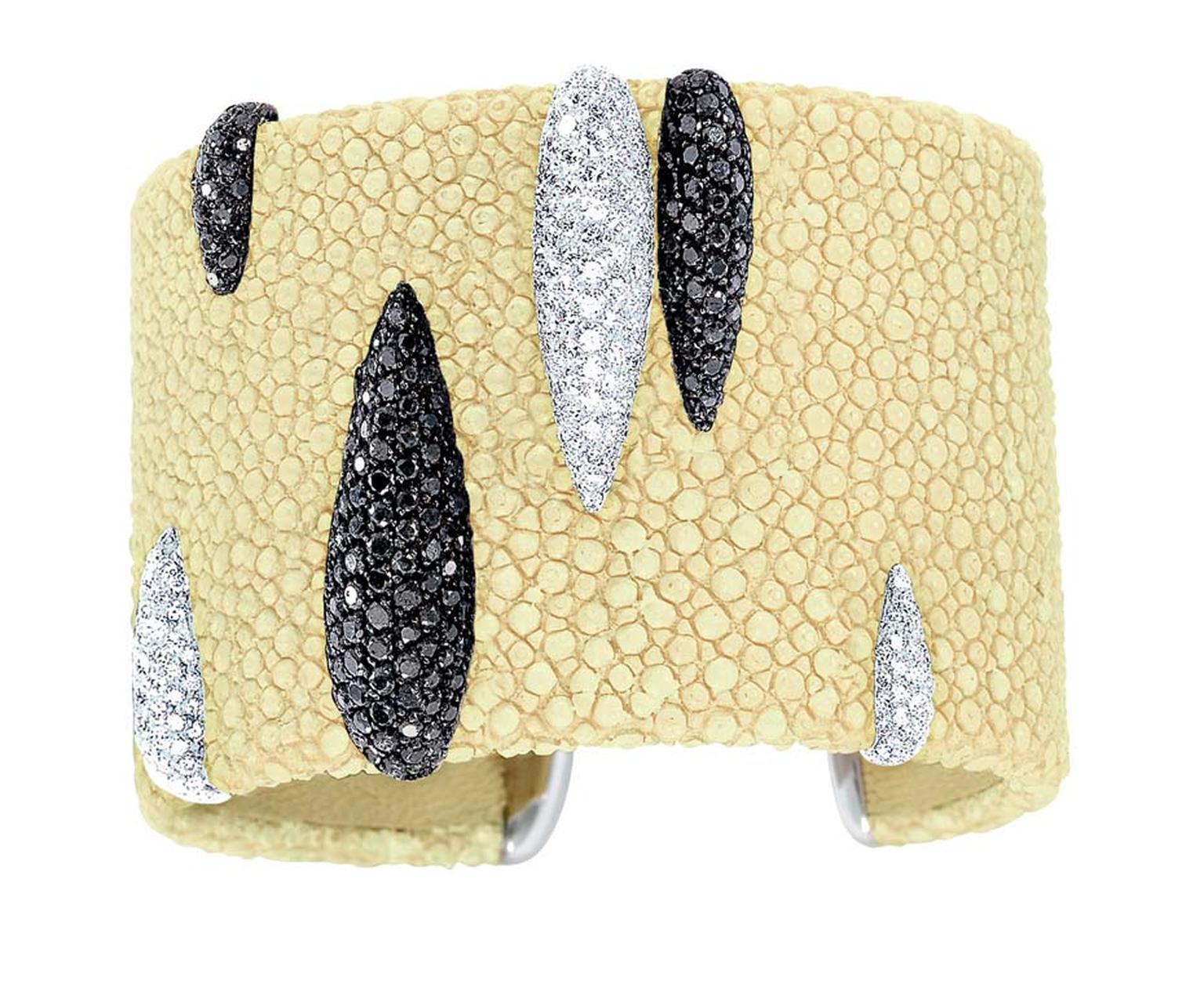 de GRISOGONO Stingray cuff with white and black diamonds, as worn by Cara Delevingne