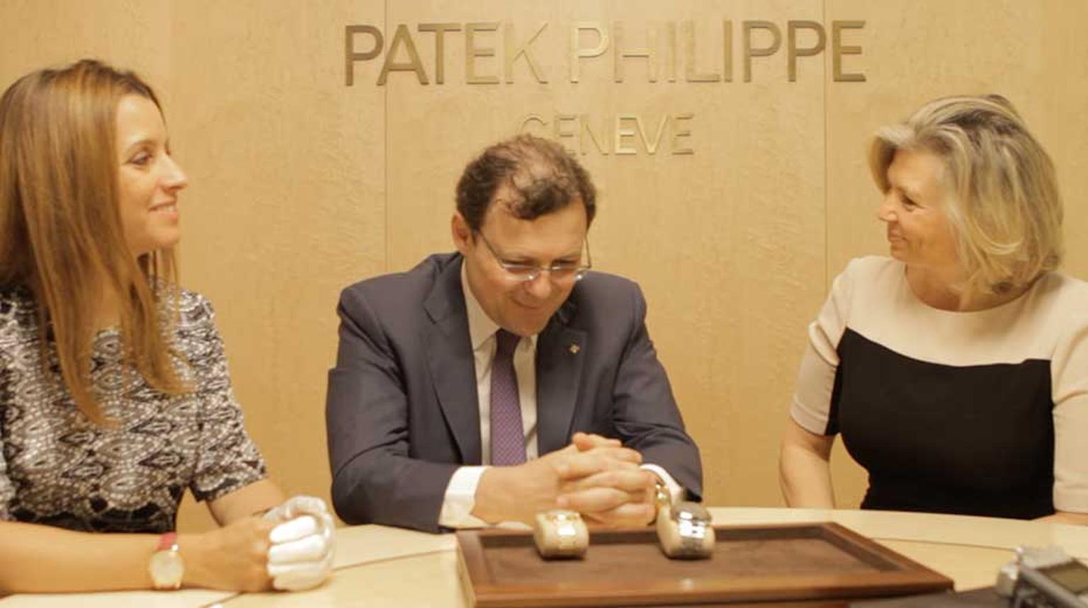 Maria Doulton sat down with Thierry Stern, President of Patek Philippe, and his wife, Sandrine Stern, who is in charge of design, at Baselworld to discuss the brand's newest watches for men and women: the Nautilus and the Calatrava Moon phase