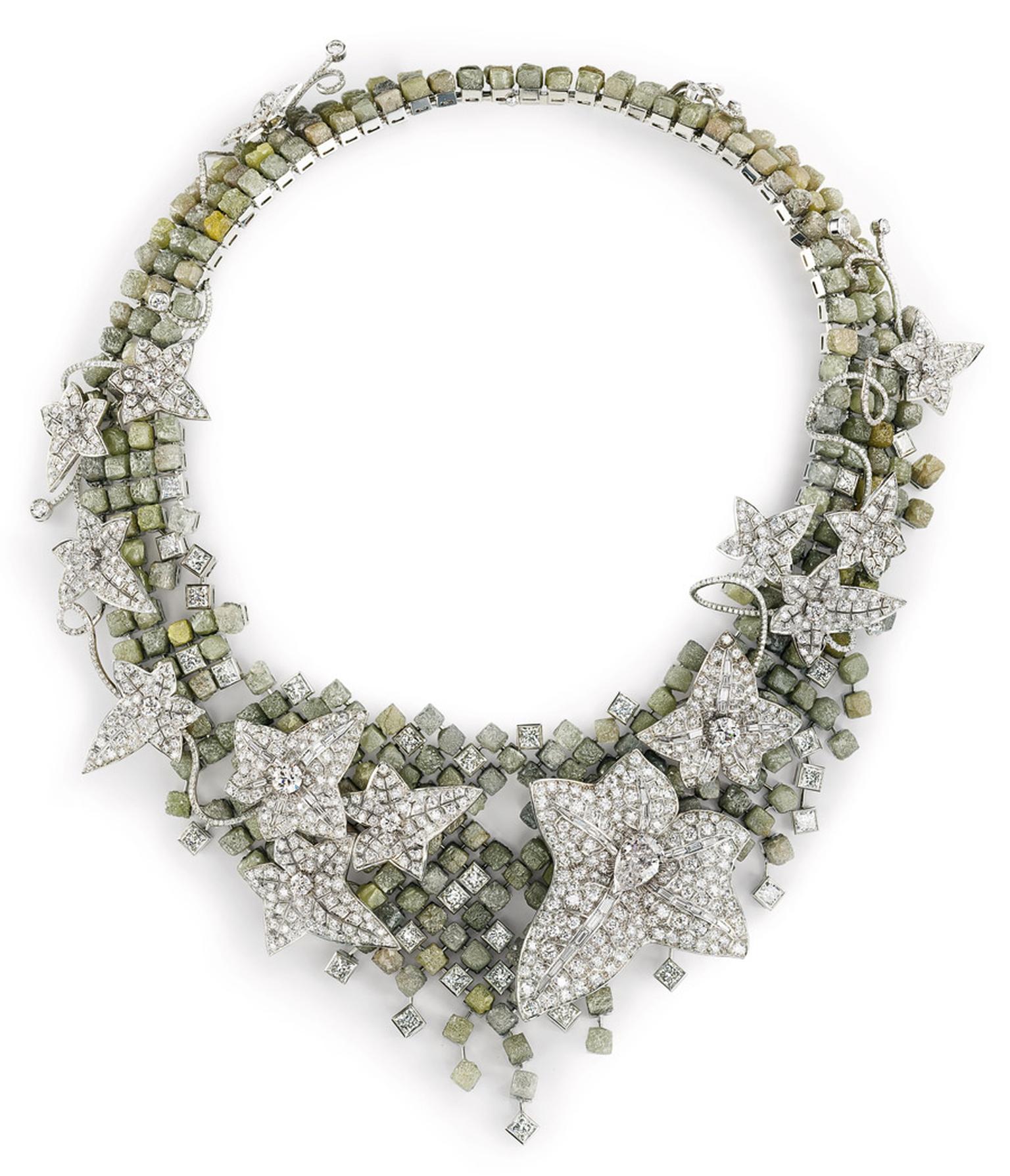 Boucheron Lierre de Paris rough and faceted diamond necklace, unveiled at the 2012 Biennale des Antiquaires