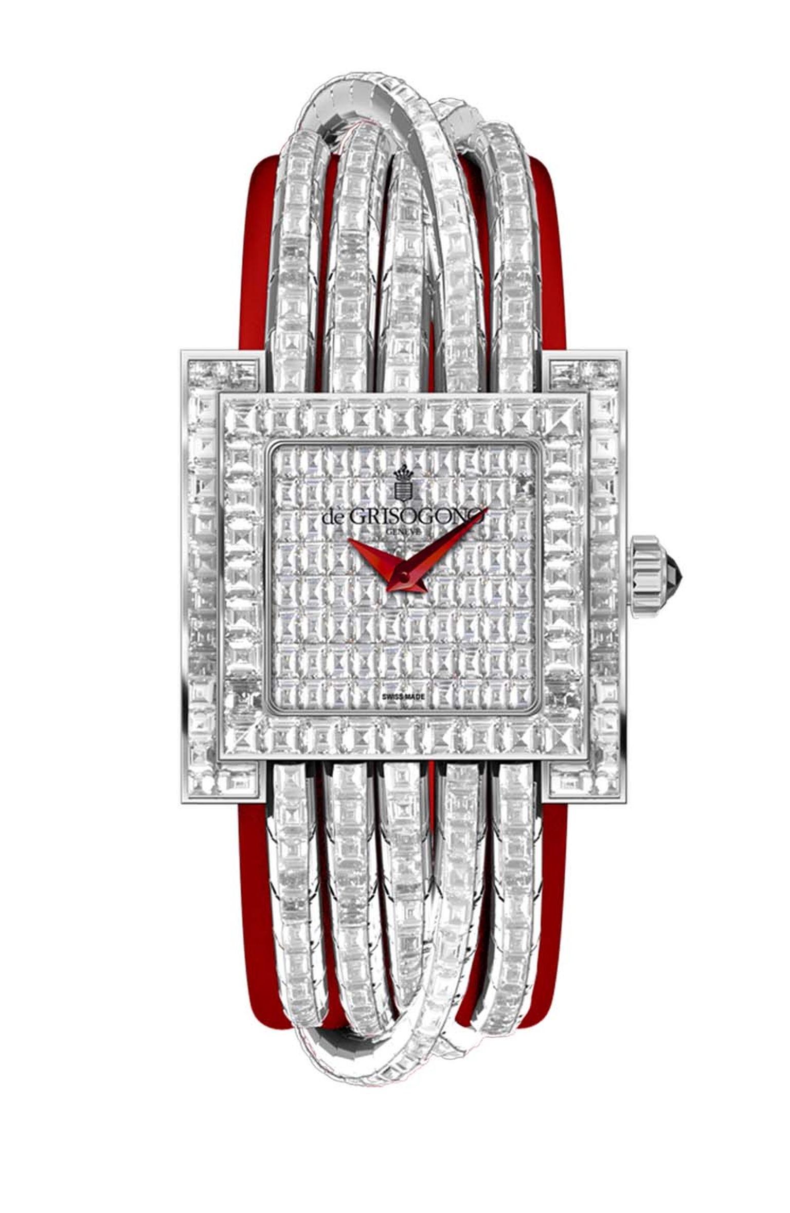 de GRISOGONO Allegra watch in white gold, fully set with diamonds