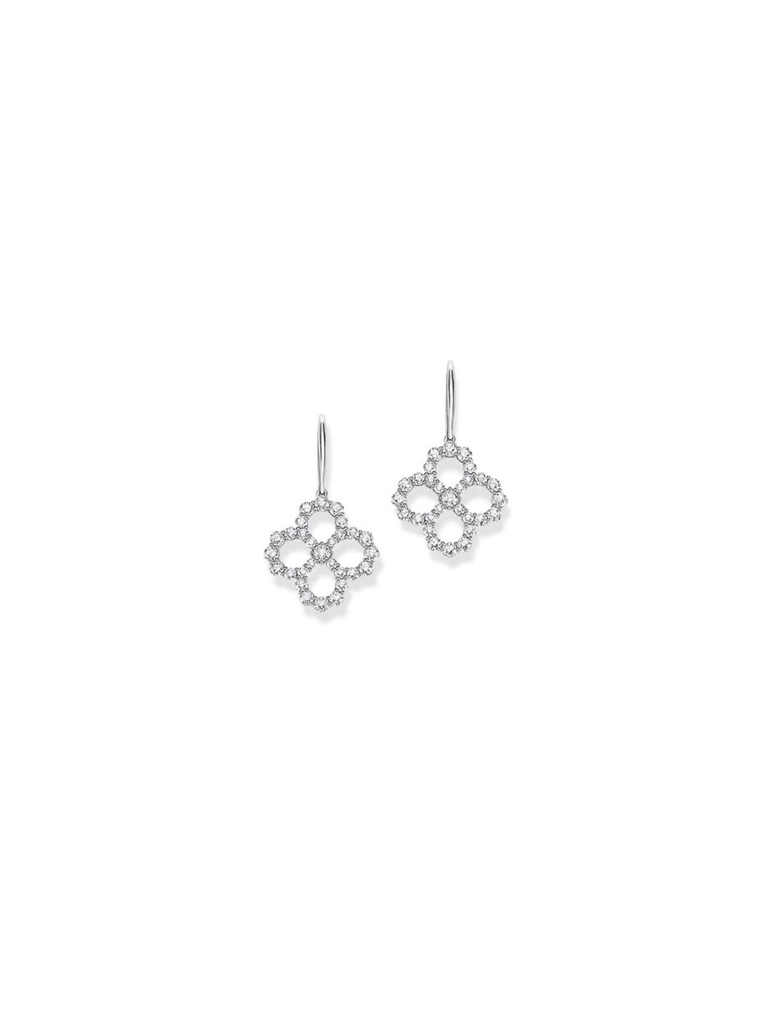 Harry Winston platinum Diamond Loop collection drop earrings.