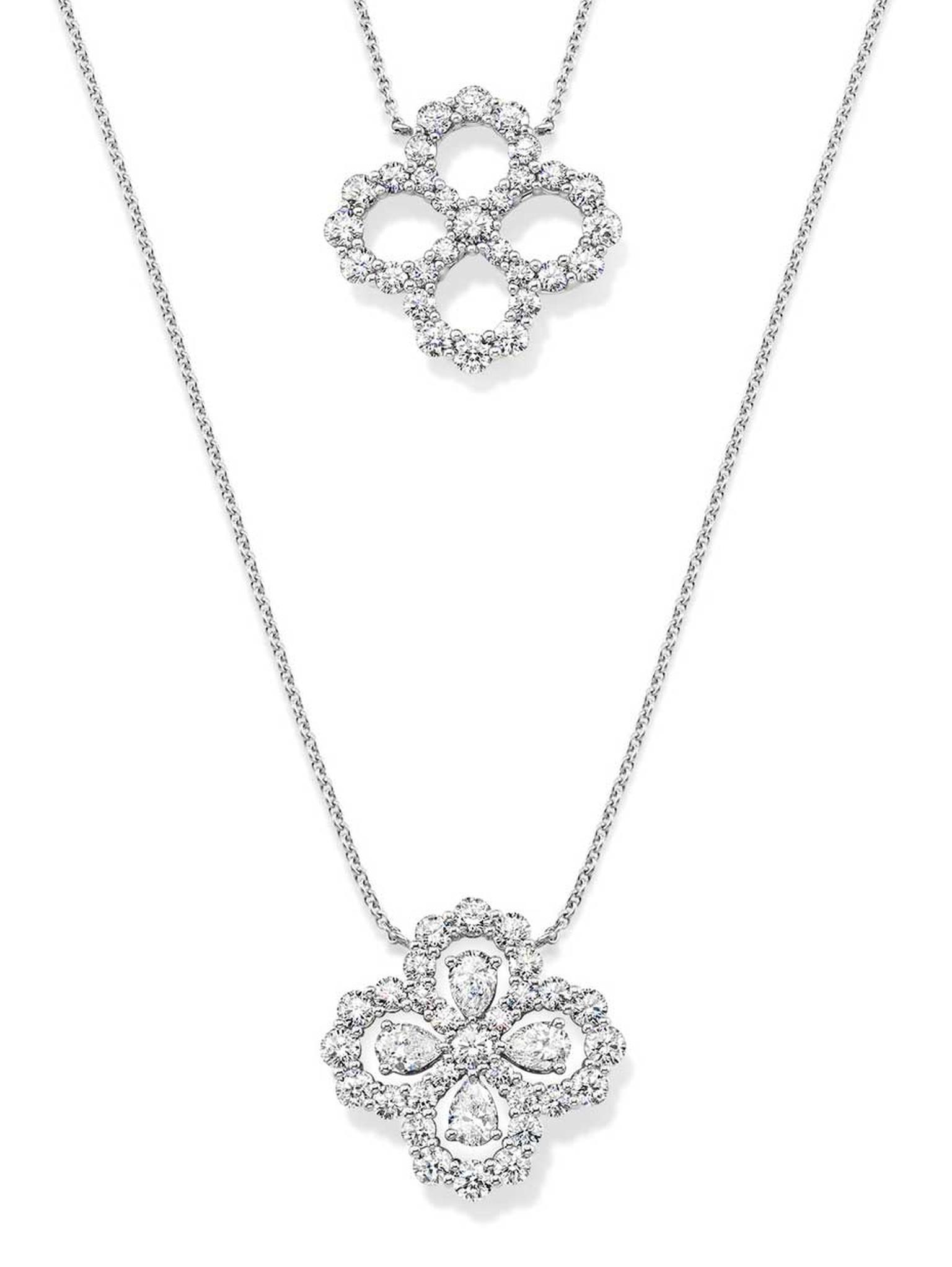 Harry Winston platinum Diamond Loop collection necklaces.
