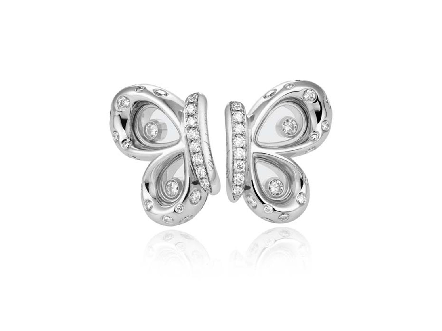 Chopard Happy Diamonds Butterflies earrings in white gold and diamonds