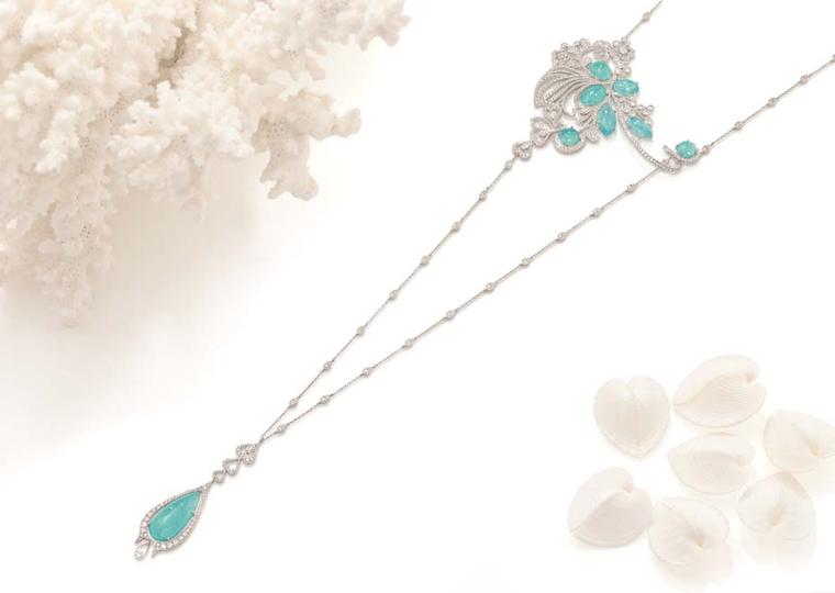 Boodles Atlantic Blue necklace with Paraiba tourmalines and diamonds, from the new 'Ocean of Dreams' collection.