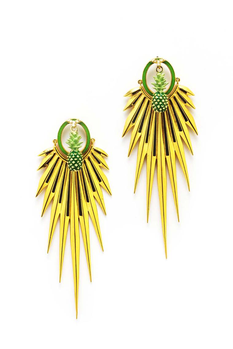 Manish Arora for Amrapali Elma enamelled earrings.