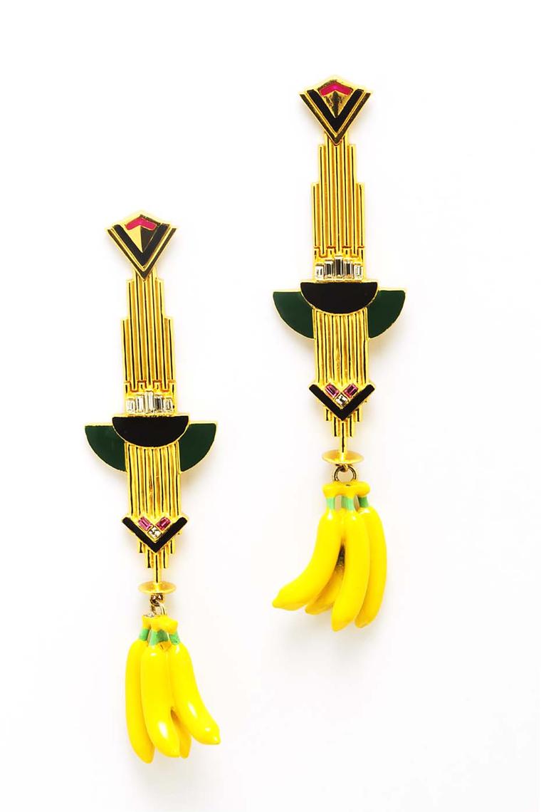 Manish Arora for Amrapali Eme enamelled earrings.