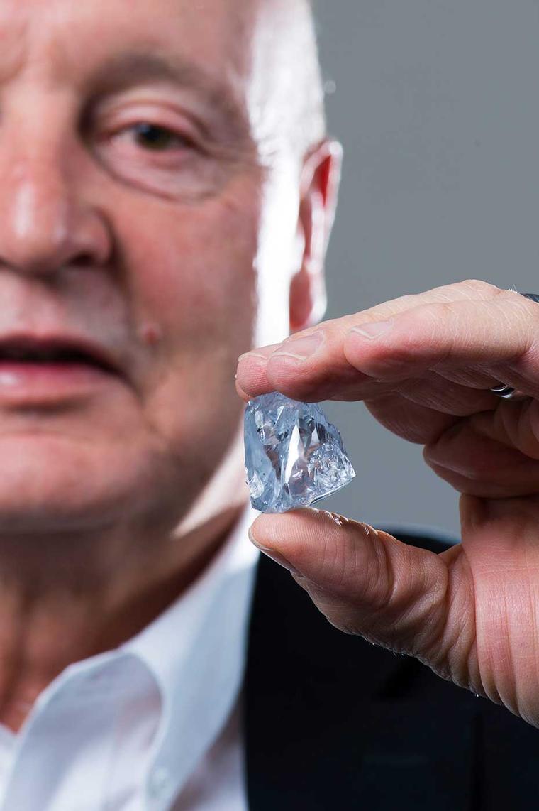 The strawberry-sized blue diamond was unearthed by Petra Diamonds at its Premier Mine in Cullinan, South Africa.