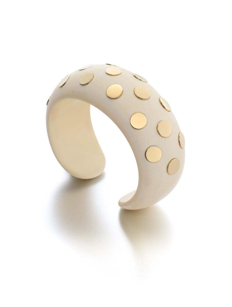 Suzanne Belperron and Jeanne Boivin Art Modern gold and ivory Tranche cuff, created for the house of René Boivin in 1931, to be exhibited by Siegelson at Masterpiece London.